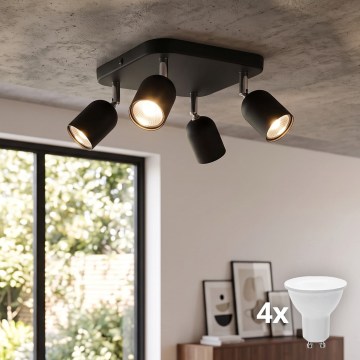 LED bodové svietidlo TOP 4xGU10/10W/230V čierne