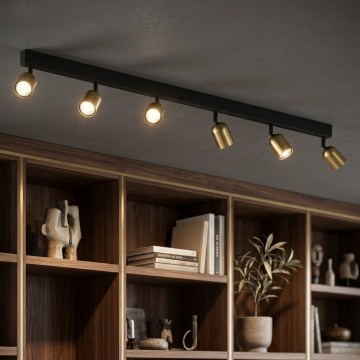 LED Bodové svietidlo TOP 6xGU10/10W/230V zlatá/čierna