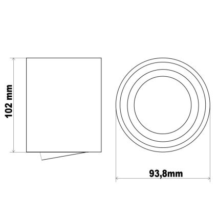 LED Bodové svietidlo TUBA 1xGU10/5W/230V 2700K čierna