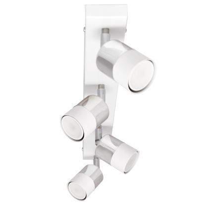 LED Bodové svietidlo TUBSSON 4xGU10/4,8W/230V biela/lesklý chróm
