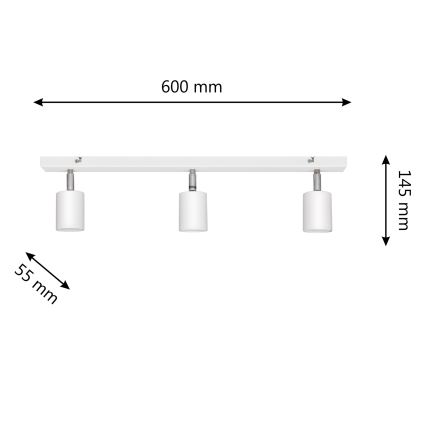 LED Bodové svietidlo TUNE 3xGU10/4,8W/230V biela