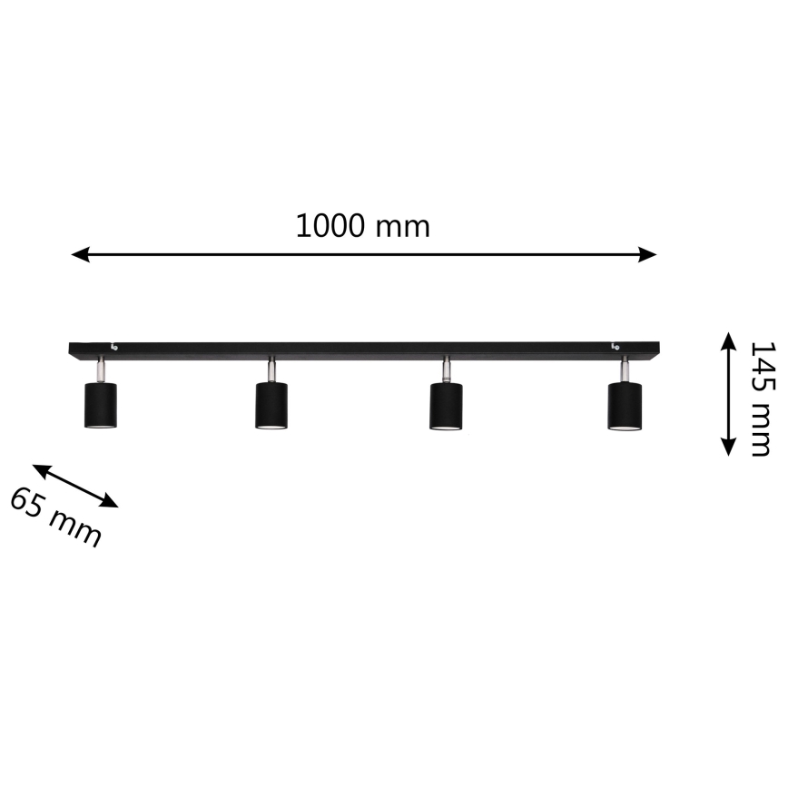 LED Bodové svietidlo TUNE 4xGU10/4,8W/230V čierna