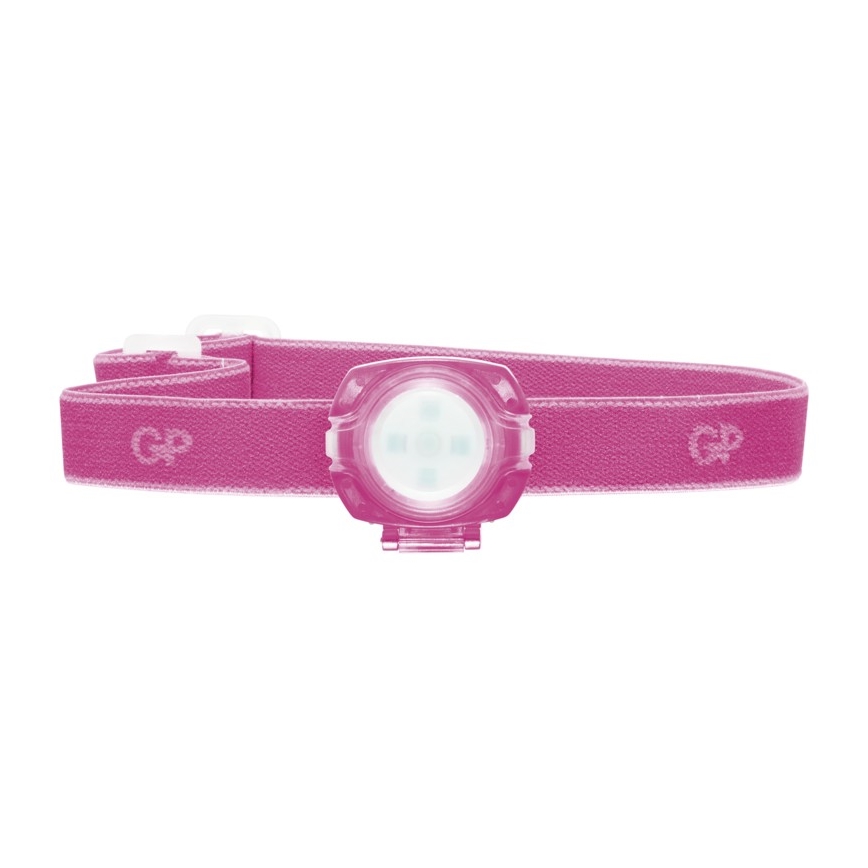 LED Čelovka GP EVERYBODY 4xLED/2×CR2025 ružová