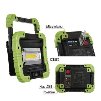 LED COB Nabíjací reflektor LED/3,7V 3000 mAh IP44