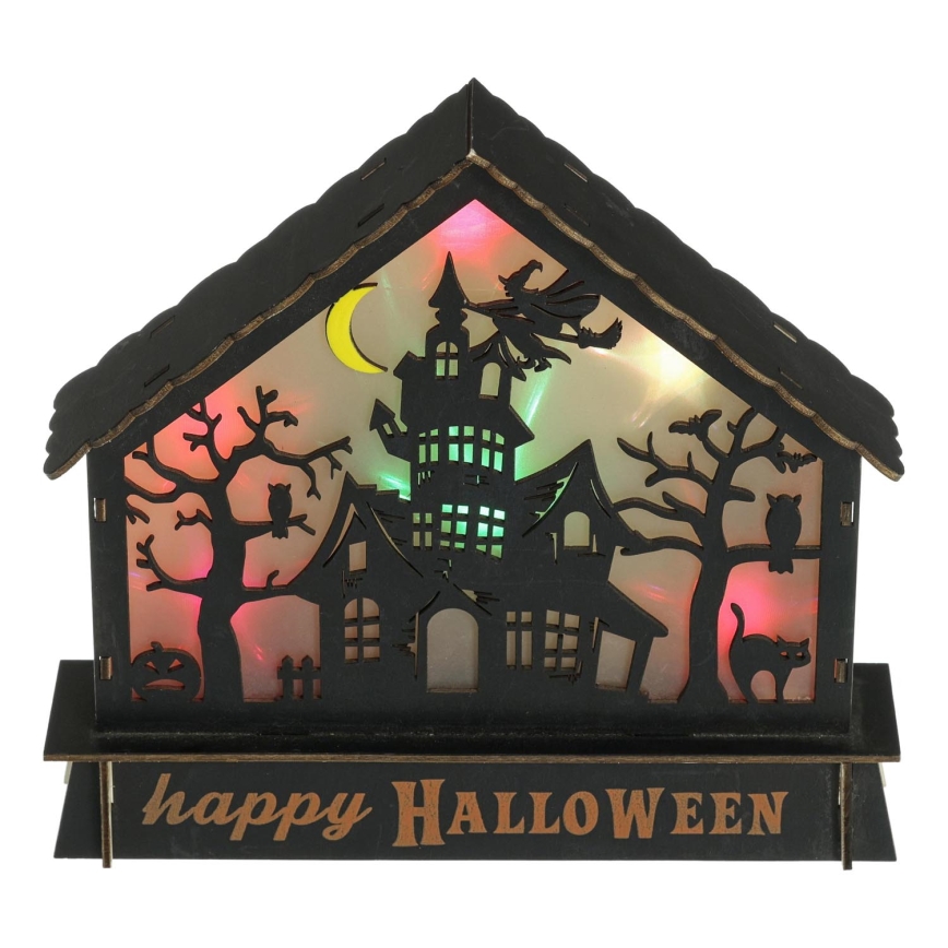 LED Dekorácia HALLOWEEN LED/2xAA/multicolor strašidelný dom