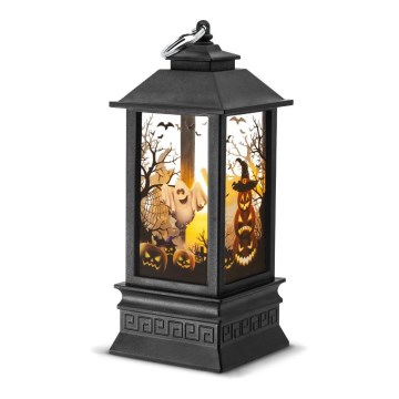LED Dekorácia HALLOWEEN LED/3xAAA/teplá biela lampáš s tekvicami