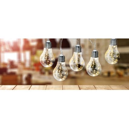 LED Dekoratívna reťaz SMOLDER 2,1 m 10xLED/2xAA