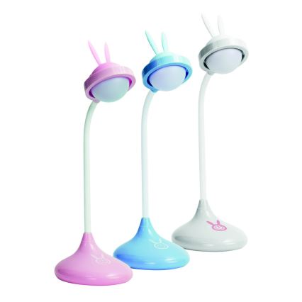 LED Detská dotyková lampička RABBIT LED/0,4W/5V 3000/6500K modrá + USB