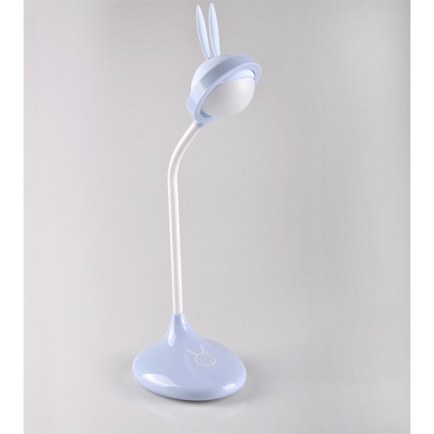 LED Detská dotyková lampička RABBIT LED/0,4W/5V 3000/6500K modrá + USB