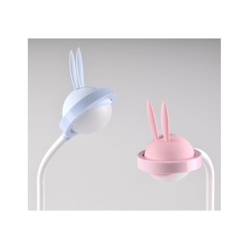 LED Detská dotyková lampička RABBIT LED/0,4W/5V 3000/6500K modrá + USB