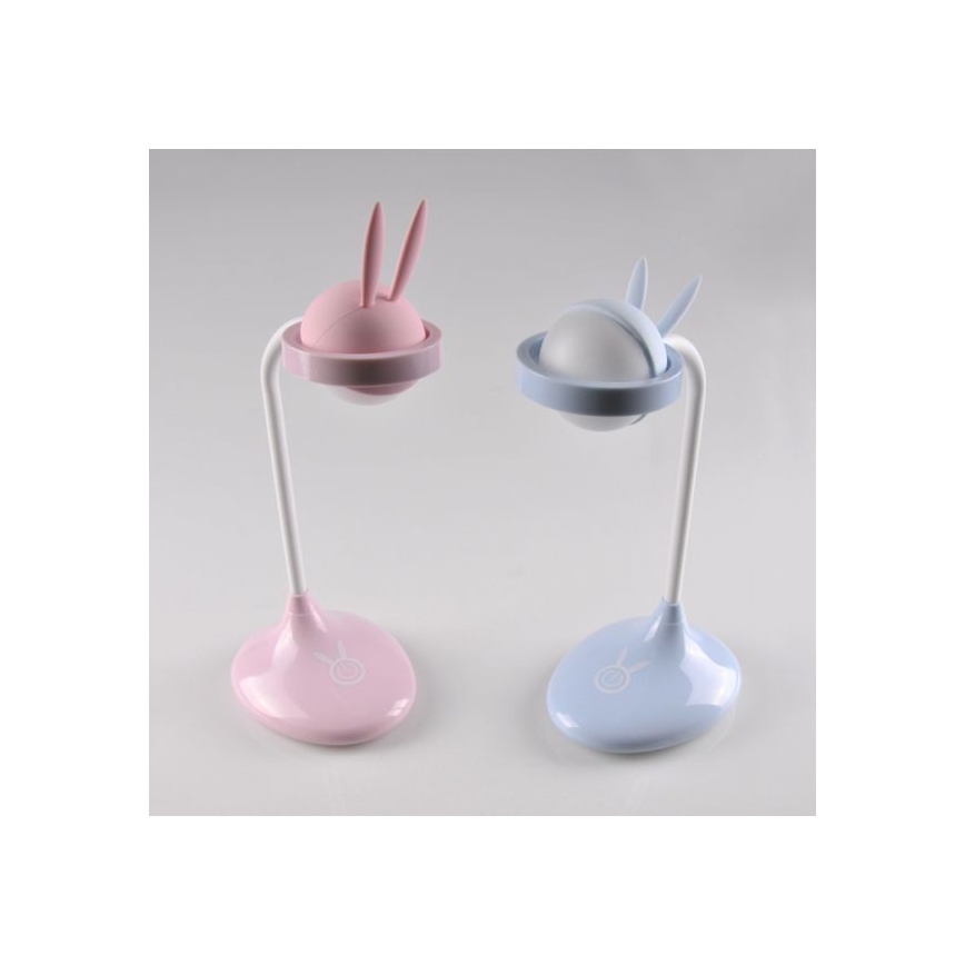 LED Detská dotyková lampička RABBIT LED/0,4W/5V 3000/6500K modrá + USB