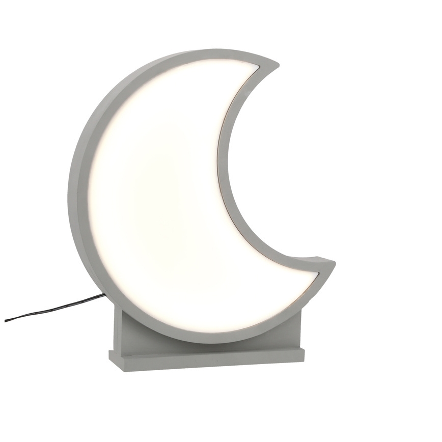 LED Detská stolná lampa MOON LED/12W/230V sivá