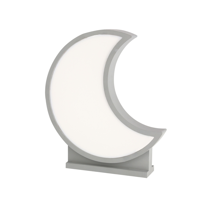 LED Detská stolná lampa MOON LED/12W/230V sivá