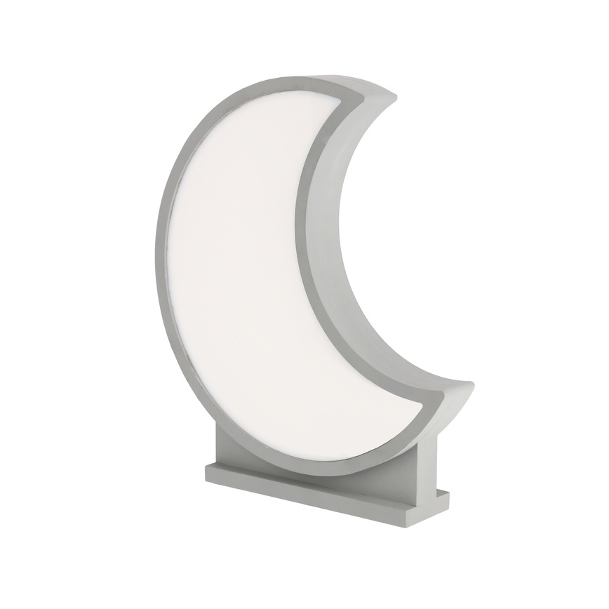 LED Detská stolná lampa MOON LED/12W/230V sivá