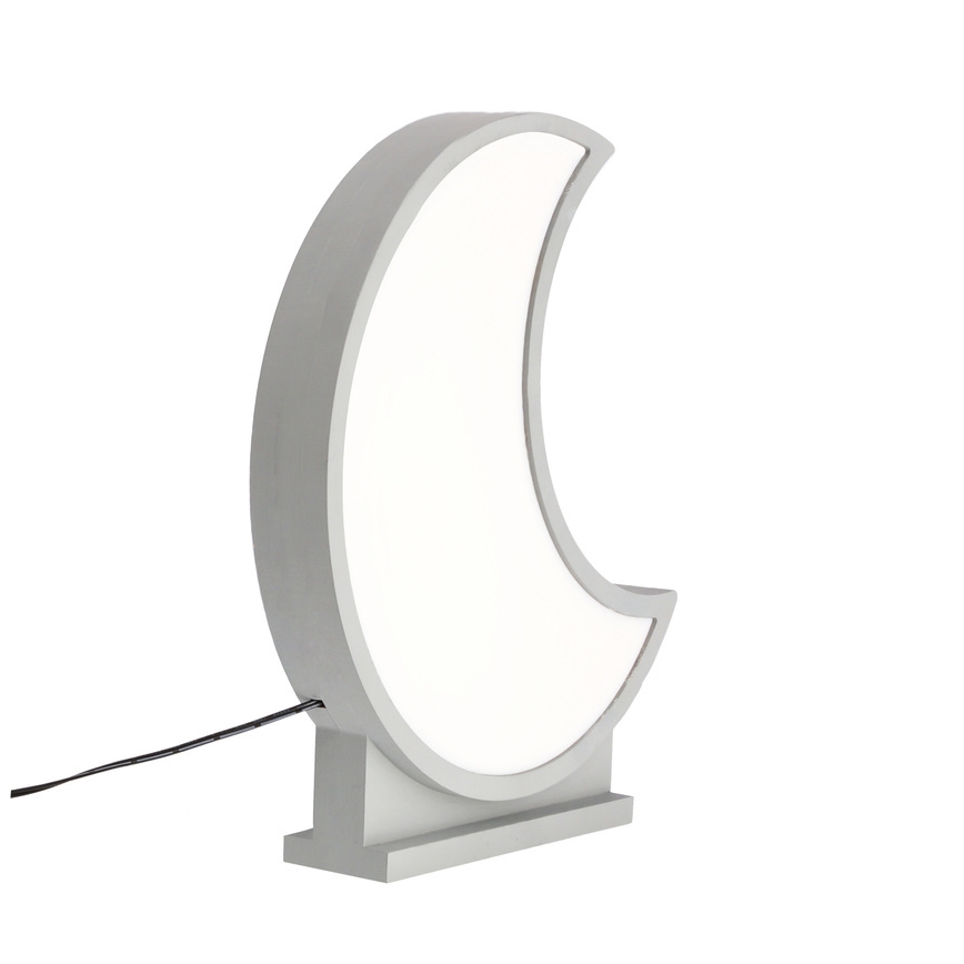 LED Detská stolná lampa MOON LED/12W/230V sivá