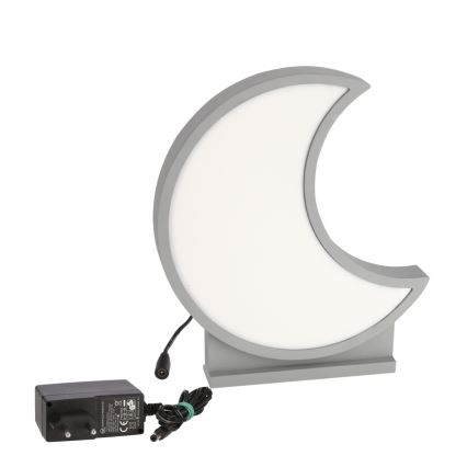 LED Detská stolná lampa MOON LED/12W/230V sivá