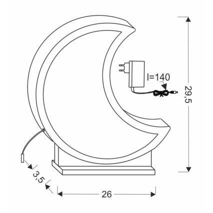 LED Detská stolná lampa MOON LED/12W/230V sivá