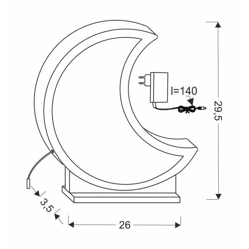 LED Detská stolná lampa MOON LED/12W/230V sivá