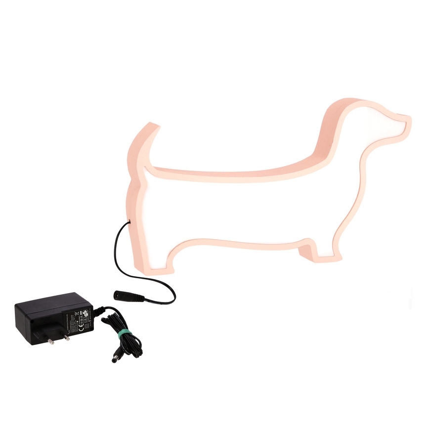 LED detská stolová lampa DOG LED/12W/230V ružová