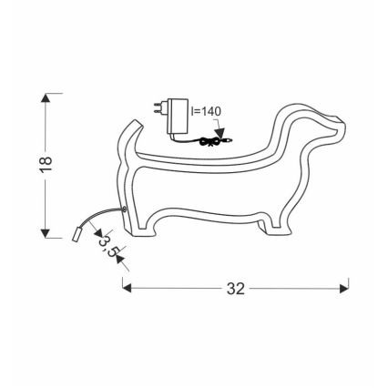 LED detská stolová lampa DOG LED/12W/230V ružová