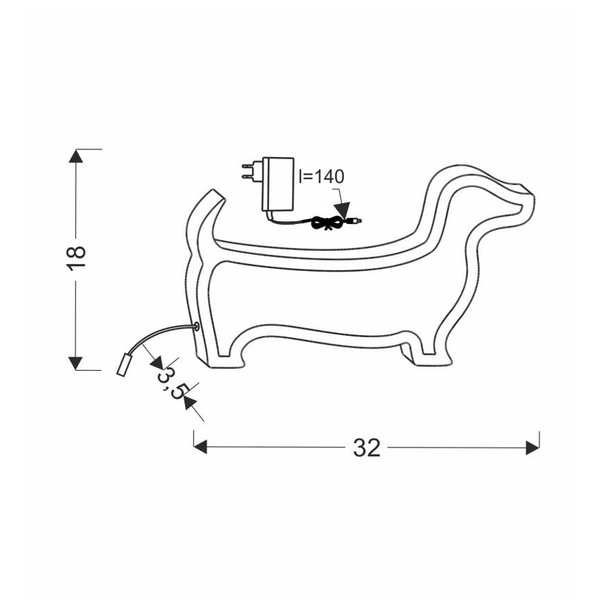 LED detská stolová lampa DOG LED/12W/230V ružová