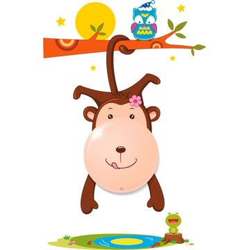 LED Detské nástenné svietidlo MONKEY LED/0,6W/3xAAA