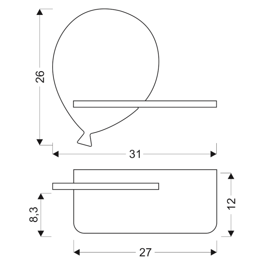 LED Detské nástenné svietidlo s poličkou BALLOON LED/4W/230V žltá/drevo, FSC certifikované
