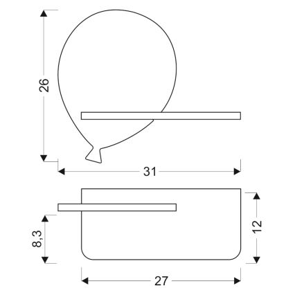 LED Detské nástenné svietidlo s poličkou BALLOON LED/4W/230V žltá/drevo,