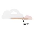 LED Detské nástenné svietidlo s poličkou CLOUD LED/5W/230V biela/ružová