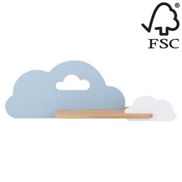 LED Detské nástenné svietidlo s poličkou CLOUD LED/5W/230V modrá/biela, FSC certifikované