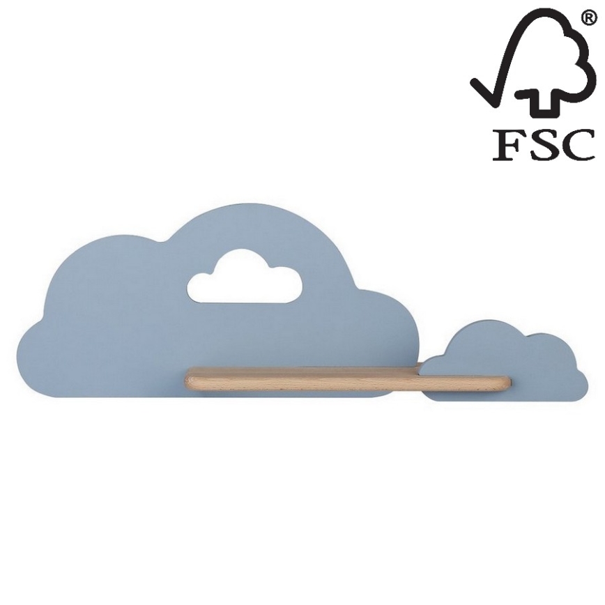 LED Detské nástenné svietidlo s poličkou CLOUD LED/5W/230V modrá