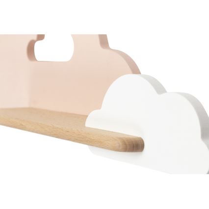 LED Detské nástenné svietidlo s poličkou CLOUD LED/5W/230V ružová/biela