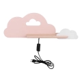 LED Detské nástenné svietidlo s poličkou CLOUD LED/5W/230V ružová/biela