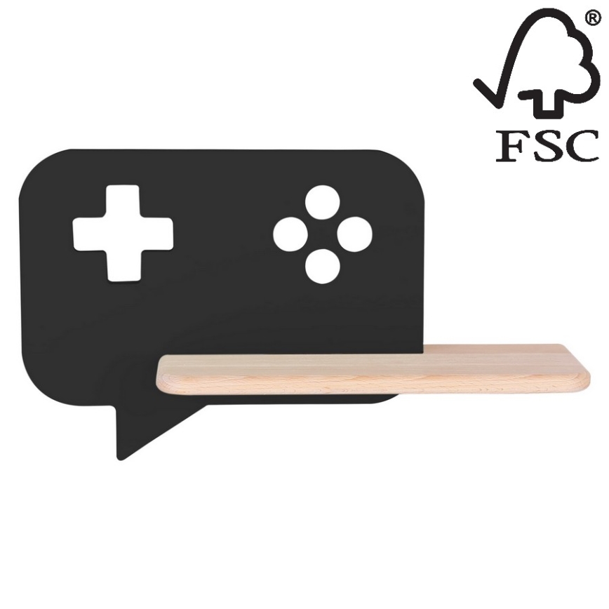 LED Detské nástenné svietidlo s poličkou CONSOLE LED/5W/230V čierna