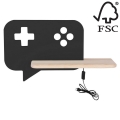 LED Detské nástenné svietidlo s poličkou CONSOLE LED/5W/230V čierna