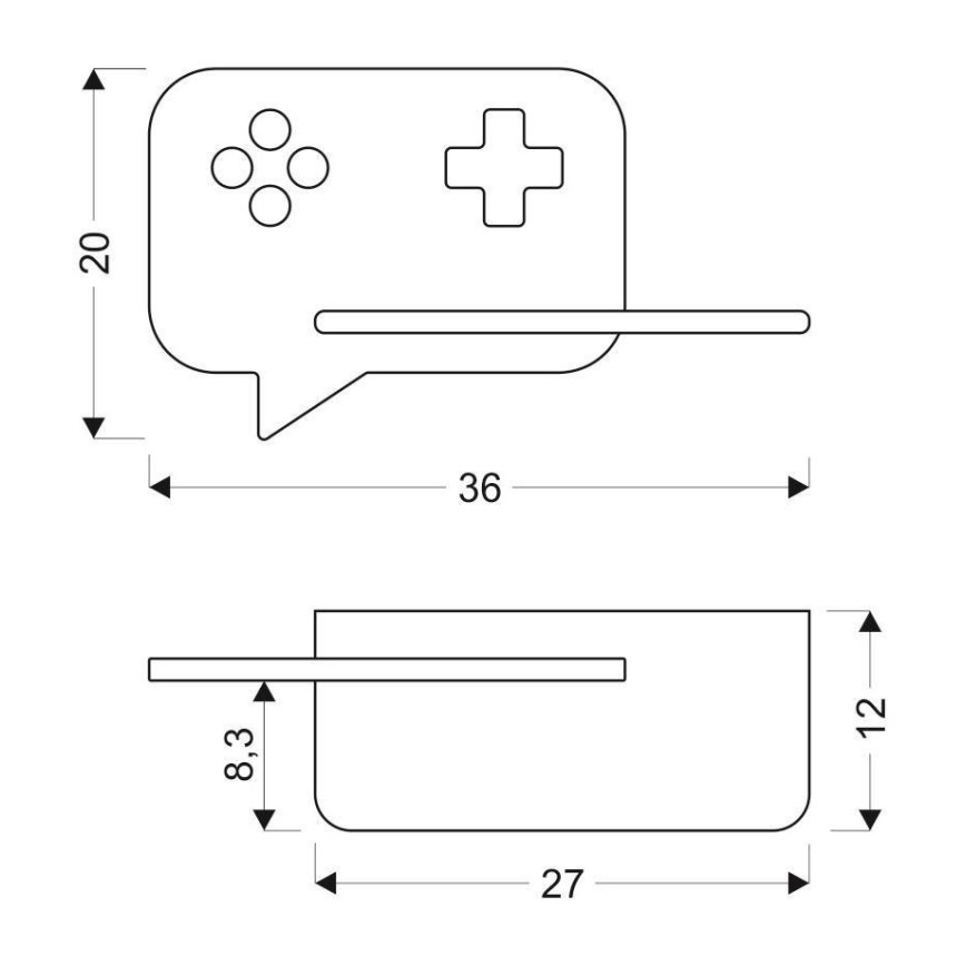 LED Detské nástenné svietidlo s poličkou CONSOLE LED/5W/230V zelená