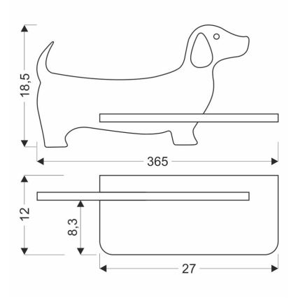 LED Detské nástenné svietidlo s poličkou DOG LED/5W/230V modrá/drevo