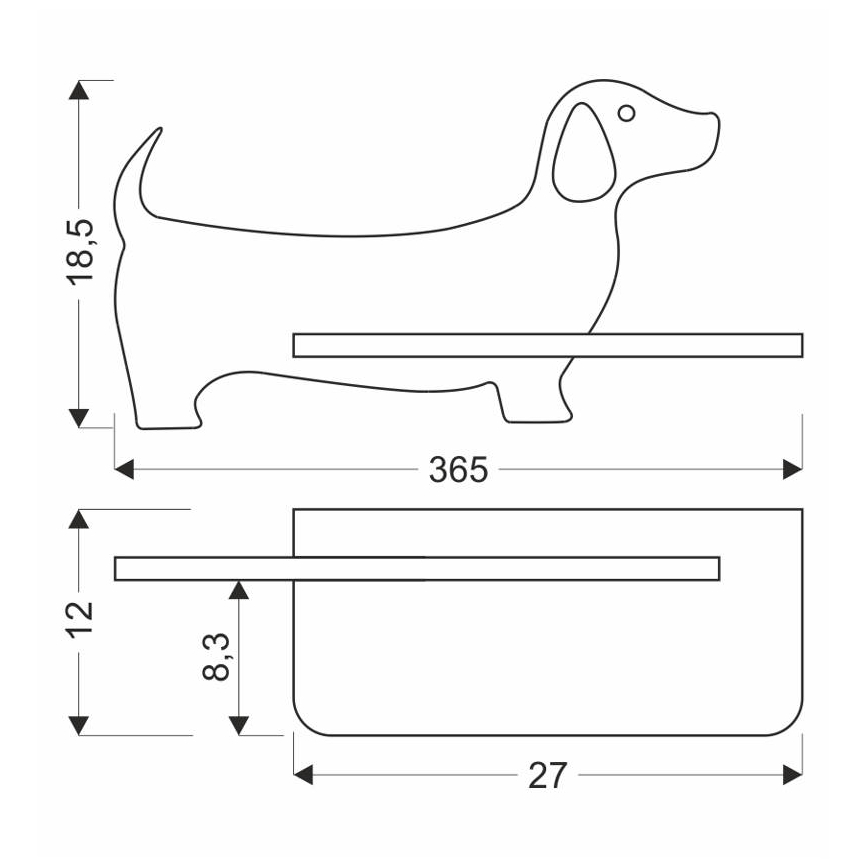 LED Detské nástenné svietidlo s poličkou DOG LED/5W/230V modrá/drevo