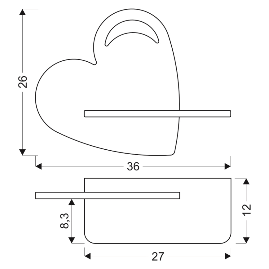 LED Detské nástenné svietidlo s poličkou HEART LED/5W/230V modrá/drevo