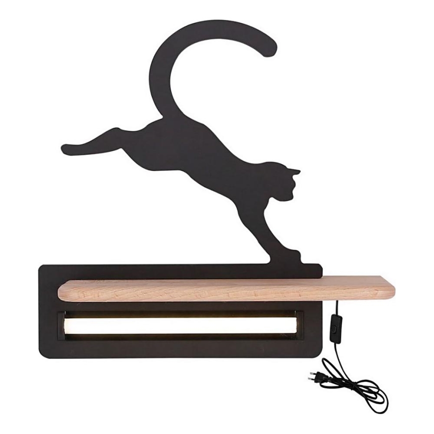 LED Detské nástenné svietidlo s poličkou JUMPING CAT LED/5W/230V, 