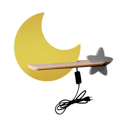 LED Detské nástenné svietidlo s poličkou MOON LED/5W/230V, 