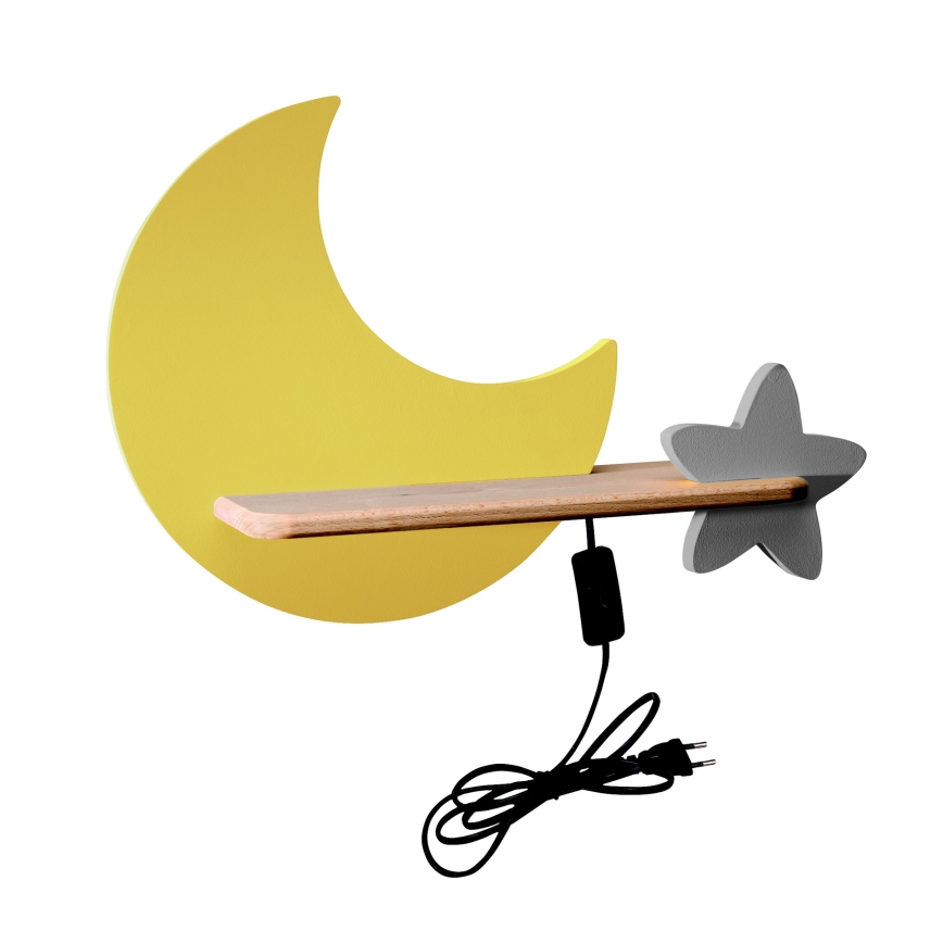LED Detské nástenné svietidlo s poličkou MOON LED/5W/230V, 