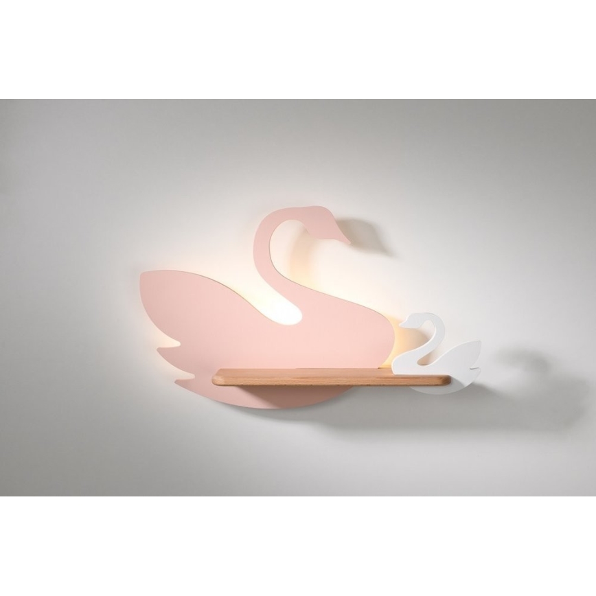 LED Detské nástenné svietidlo s poličkou SWAN LED/5W/230V, 