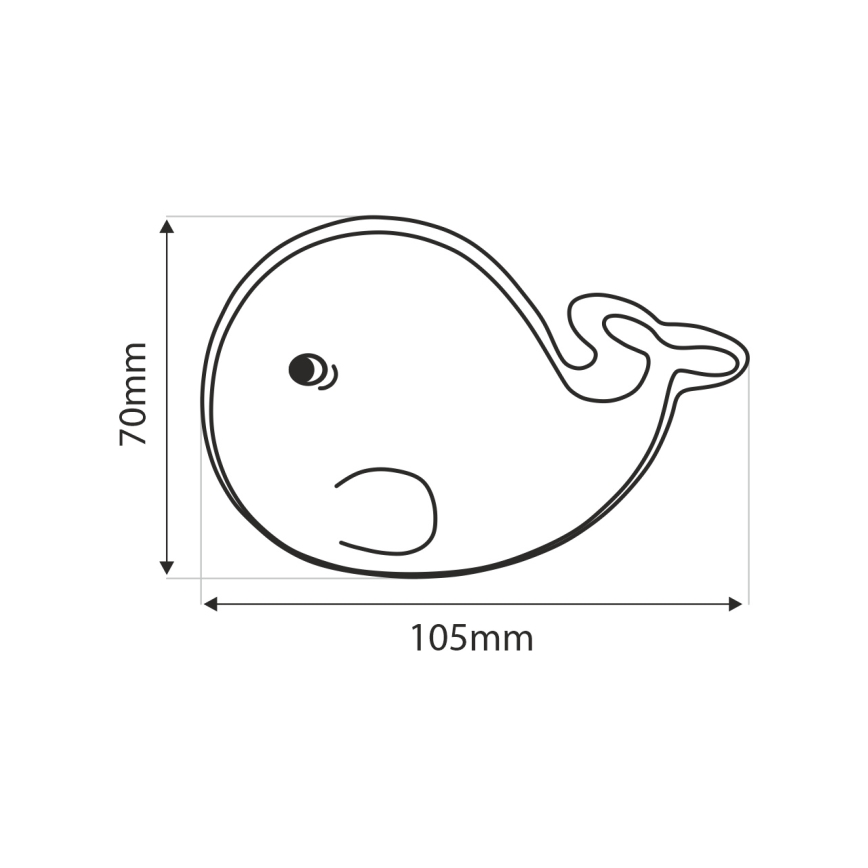LED Detské nočné svetlo LED/0,5W/230V veľryba