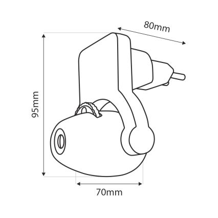 LED Detské nočné svetlo s projektorom LED/0,5W/230V zelená