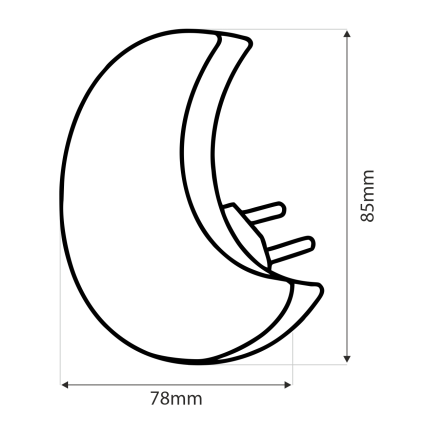 LED Detské nočné svetlo so senzorom súmraku LED/0,5W/230V mesiačik