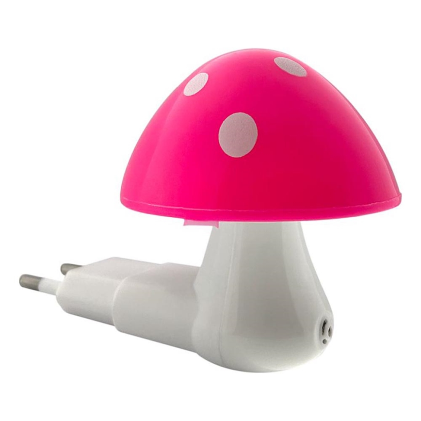 LED Detské nočné svetlo so senzorom súmraku LED/0,5W/230V muchotrávka