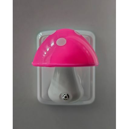 LED Detské nočné svetlo so senzorom súmraku LED/0,5W/230V muchotrávka