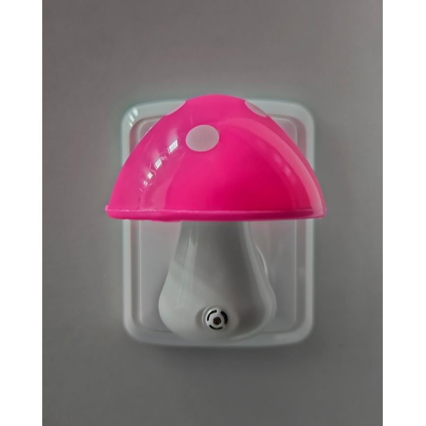LED Detské nočné svetlo so senzorom súmraku LED/0,5W/230V muchotrávka