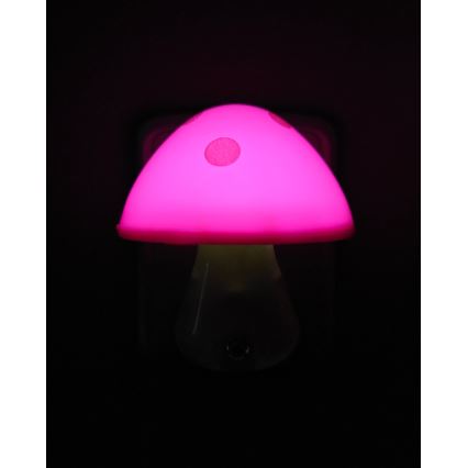 LED Detské nočné svetlo so senzorom súmraku LED/0,5W/230V muchotrávka
